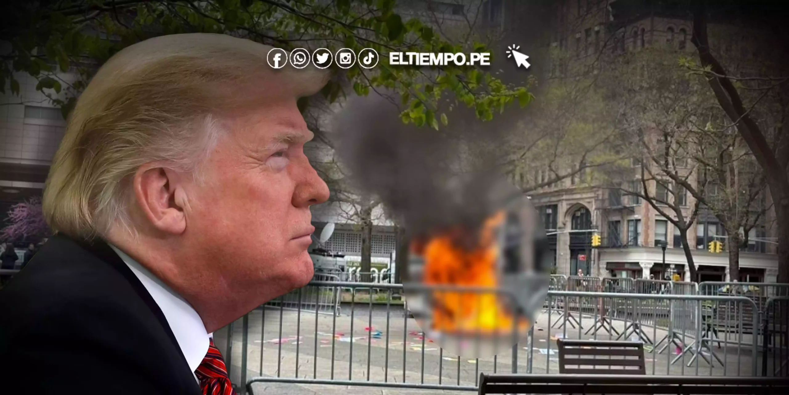 Juicio a Donald Trump: sujeto se prende fuego frente al tribunal en Nueva York