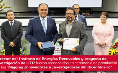 Director del Instituto de Energías Renovables y proyecto de investigación de la UTP fueron reconocidos