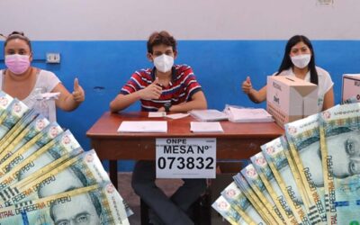 Consulta, pago 120 soles de ONPE y cronograma para el bono a miembros de mesa