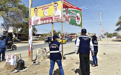 Veintiséis de Octubre: retiran propaganda electoral