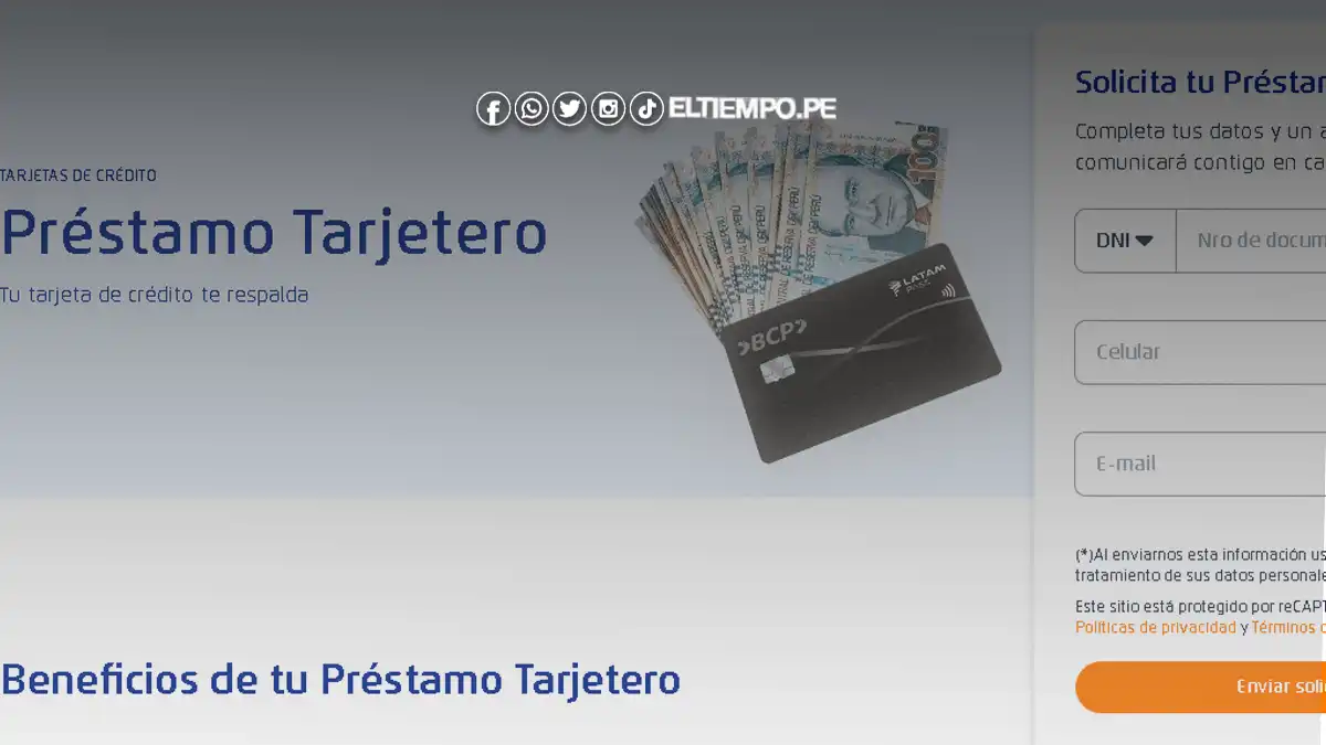 Préstamo Tarjetero BCP en octubre 2024 Préstamo Tarjetero BCP en octubre 2024