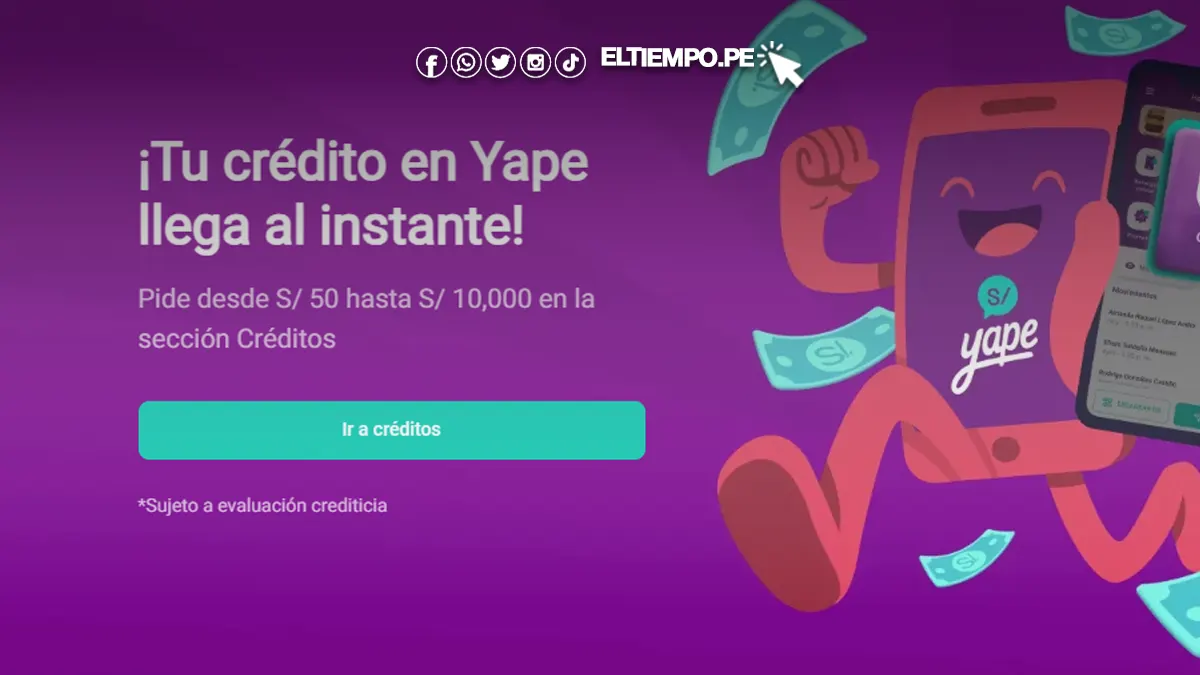 Simulador crédito Yape septiembre de 2000