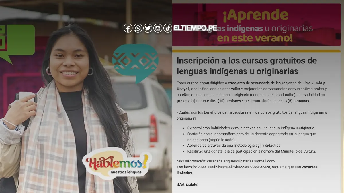 Clases gratis de quechua y shipibo-konibo 2025