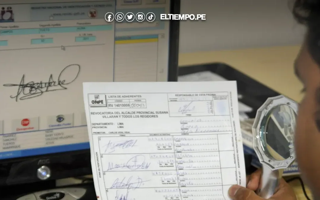 Reniec reporta 300 mil firmas falsas en partidos políticos rumbo a las elecciones 2026