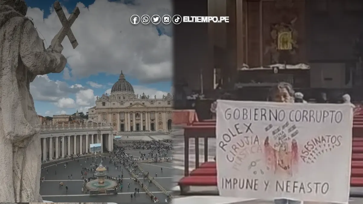 protesta contra Dina Boluarte en el Vaticano