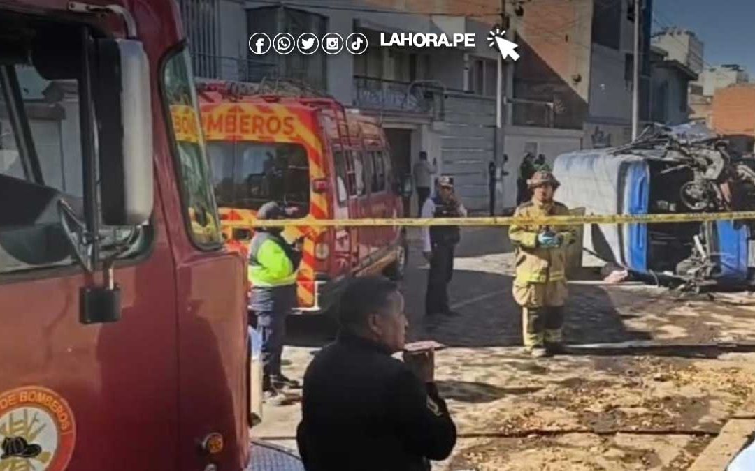 Arequipa: un muerto y 17 heridos deja el vuelco de ómnibus de servicio urbano