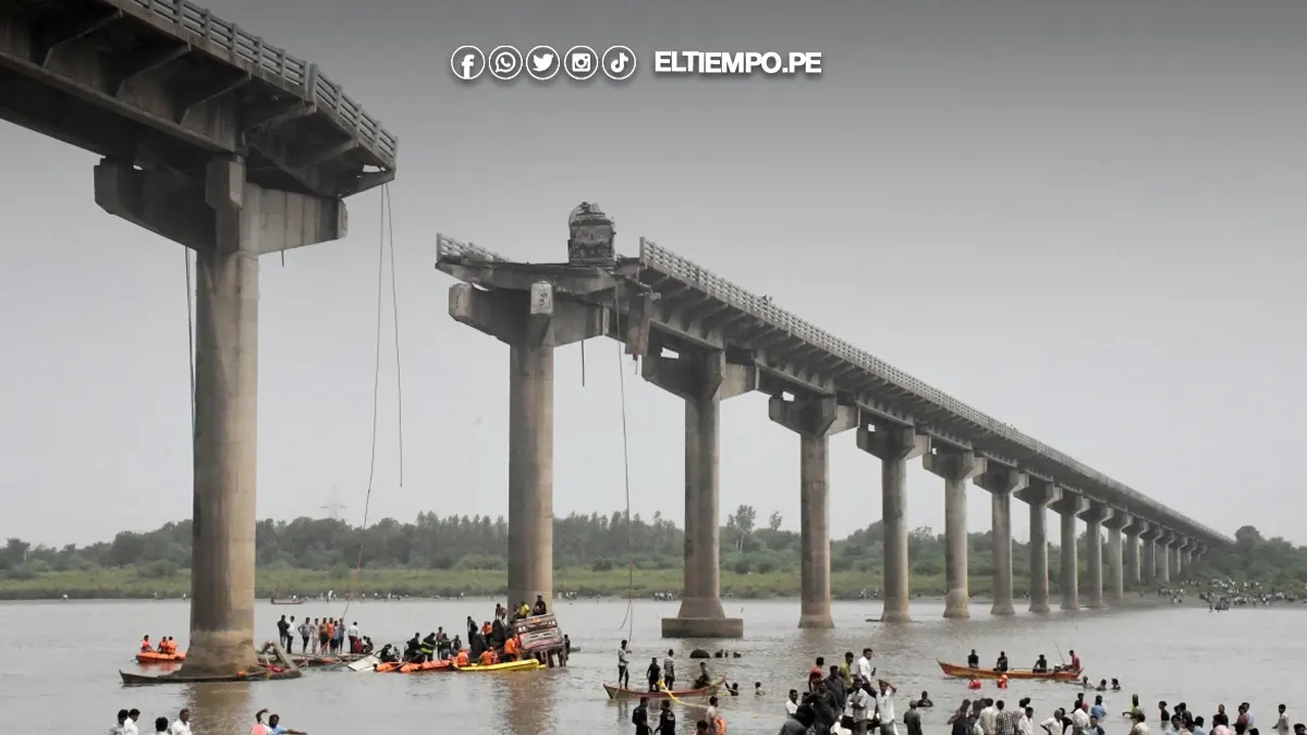 colapso de puente en India colapso de puente en India