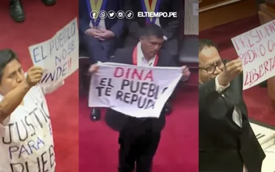 Congresistas interrumpen discurso de Dina Boluarte con carteles en su contra