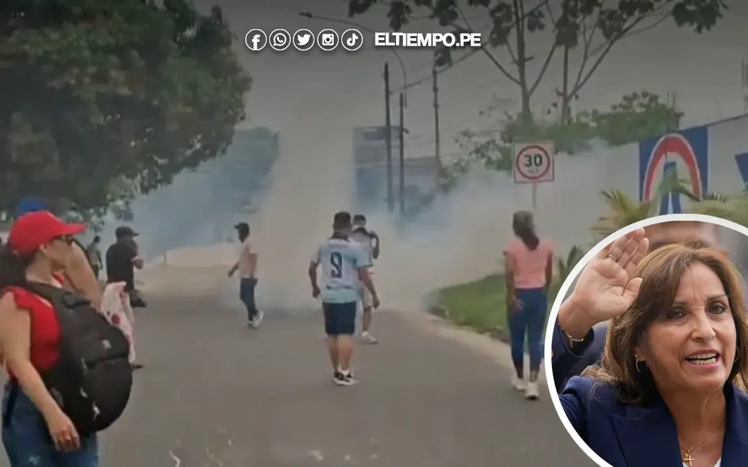 Enfrentamientos entre ciudadanos y PNP por llegada de Dina Boluarte a Iquitos