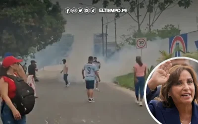 Enfrentamientos entre ciudadanos y PNP por llegada de Dina Boluarte a Iquitos