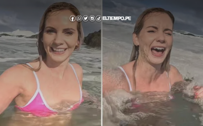 Viral: Influencer se baña en aguas residuales creyendo que era espuma marina