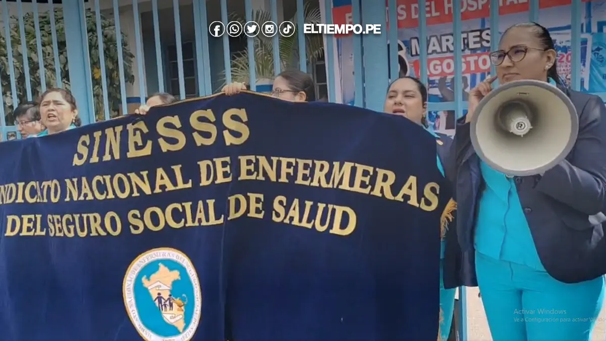 Enfermeras del hospital Reátegui protestan y anuncian huelga nacional indefinida