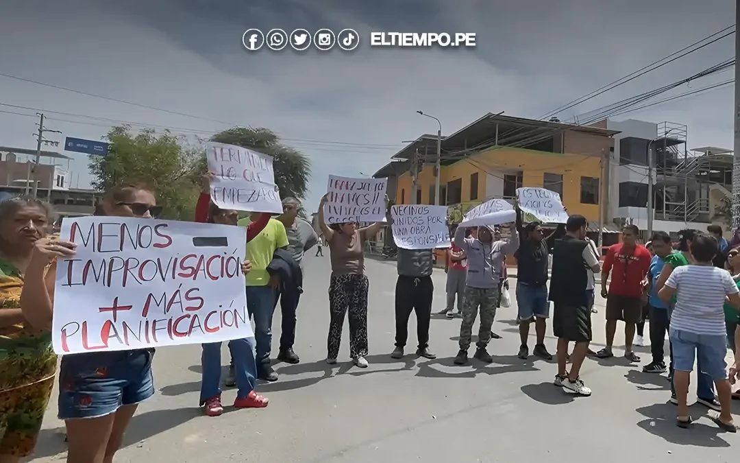Moradores protestan por obra en la avenida Don Bosco: cierre de vías afectaría sus negocios