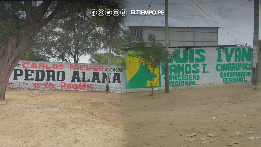 Pintas propagandísticas en la vía pública de precandidatos al Gore Piura