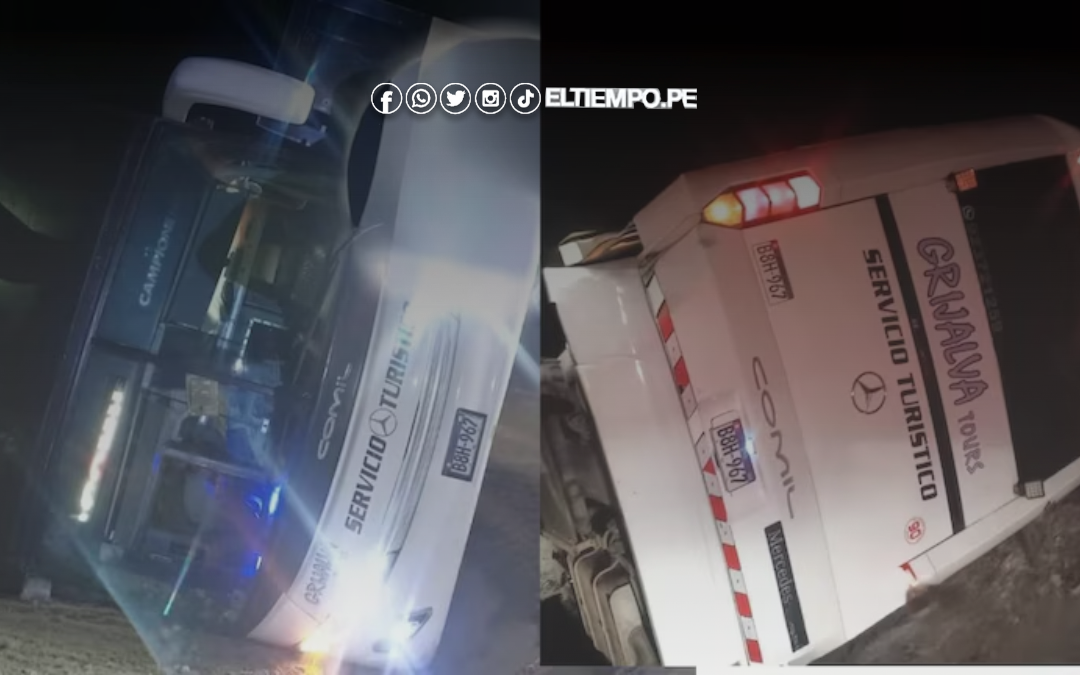 Bus con más de 20 escolares se vuelca en La Oroya durante viaje de promoción