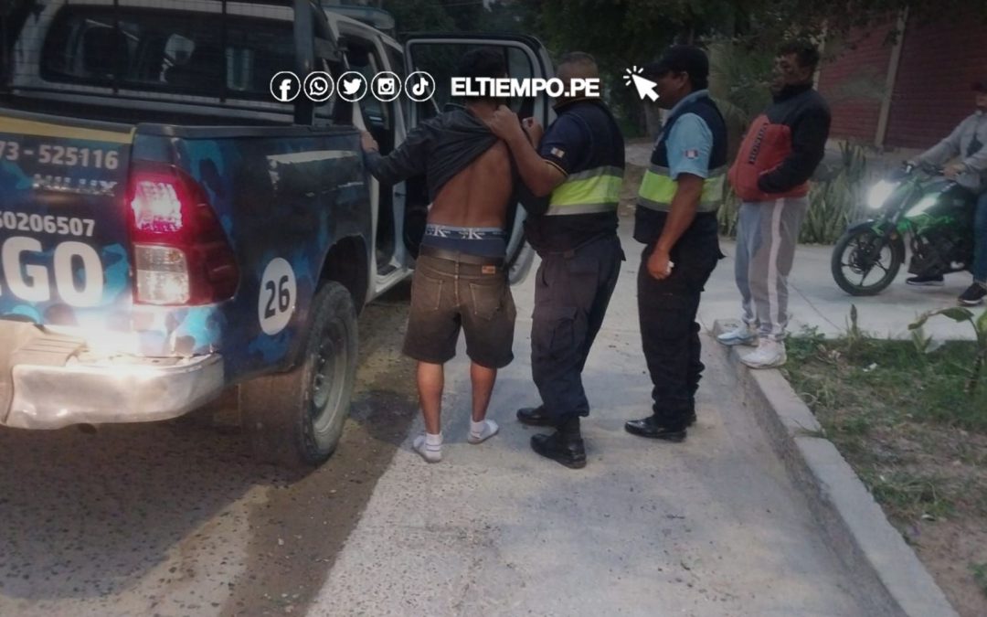 Serenazgo de Piura interviene a sujeto acusado de robo de celular en urbanización San Isidro