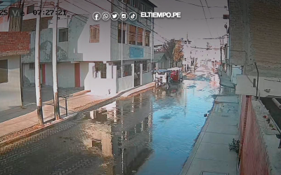Talara: Avenida inundada por desagües y agua potable