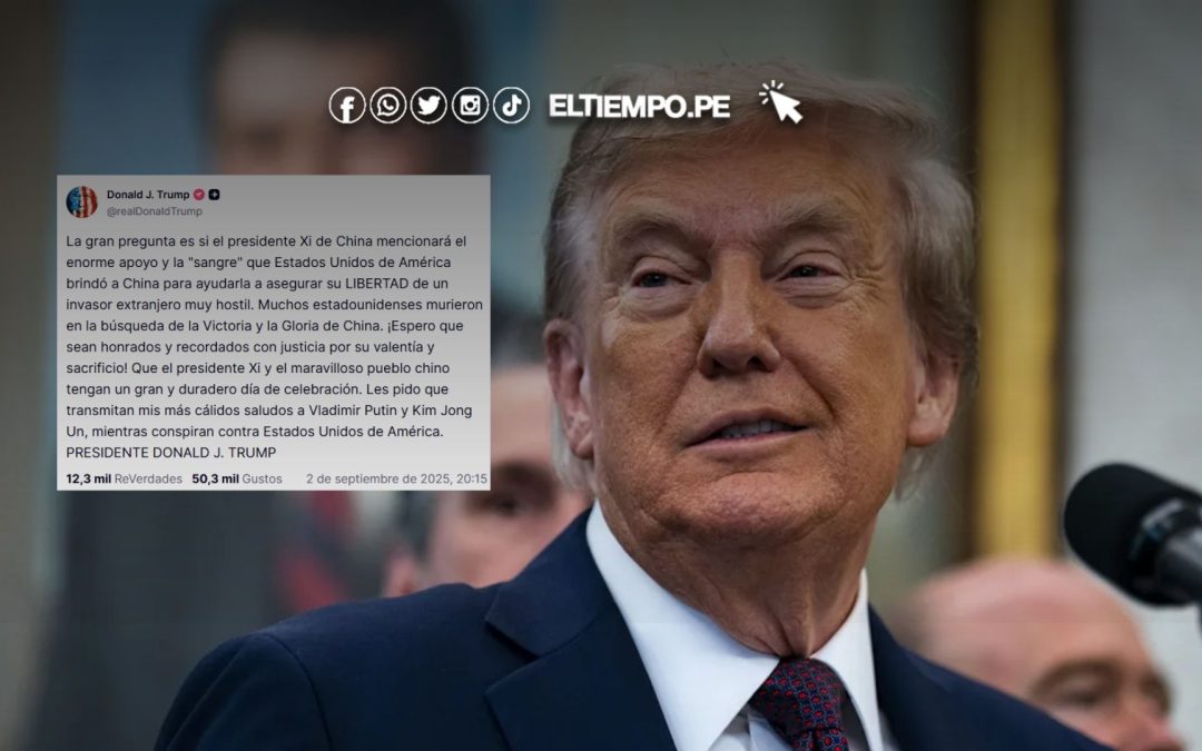 Donald Trump envía mensaje a Xi Jinping en medio de desfile militar en China