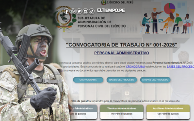 Convocatoria laboral en el Ejército del Perú 2025: conoce los puestos disponibles, requisitos y cómo postular