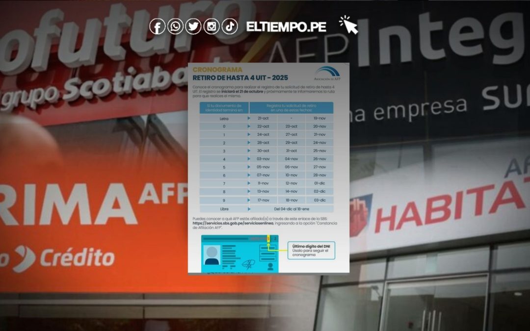 AFP retiro cronograma octubre y noviembre de 2025: LINK de consulta