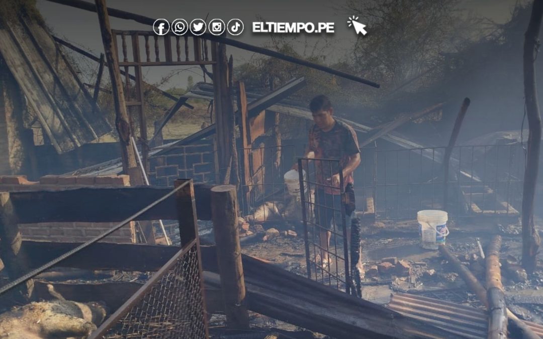 Catacaos: Un incendio deja en  la calle a tres familias