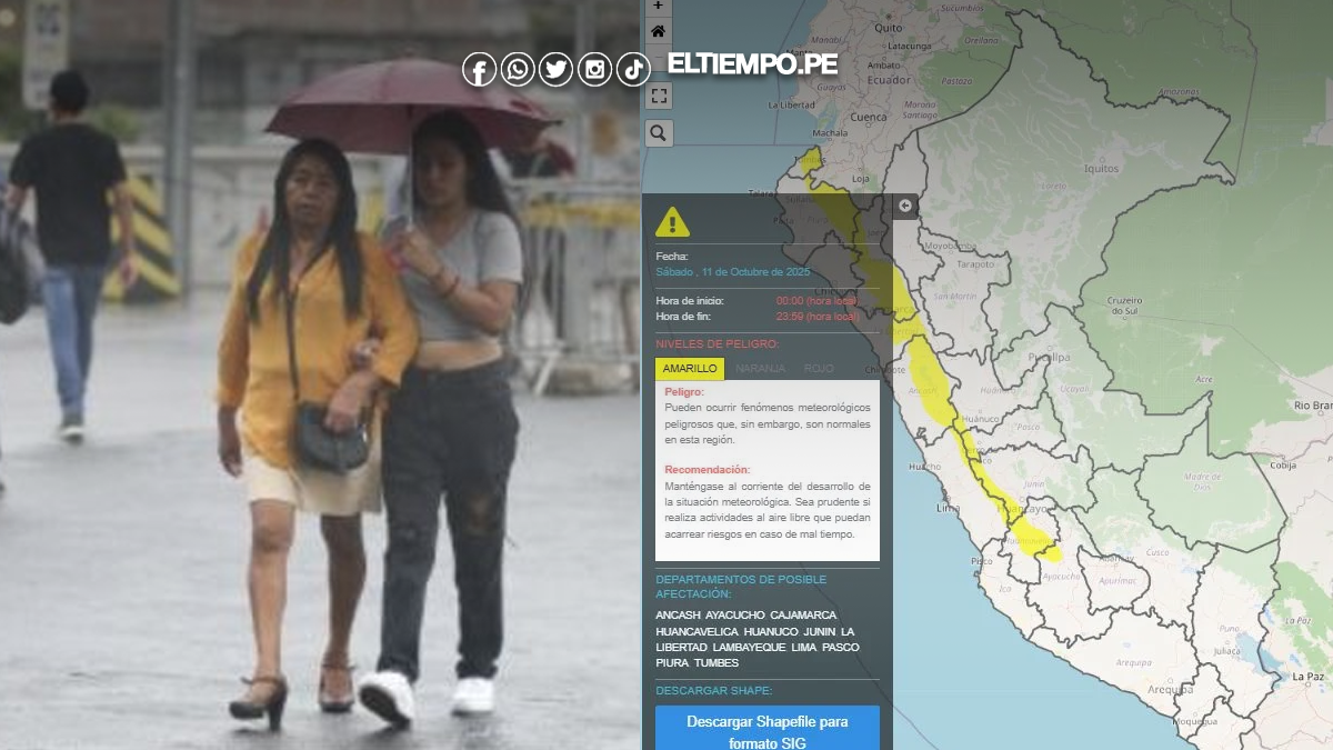 Senamhi activa alerta amarilla en 12 regiones por precipitaciones Senamhi activa alerta amarilla en 12 regiones por precipitaciones