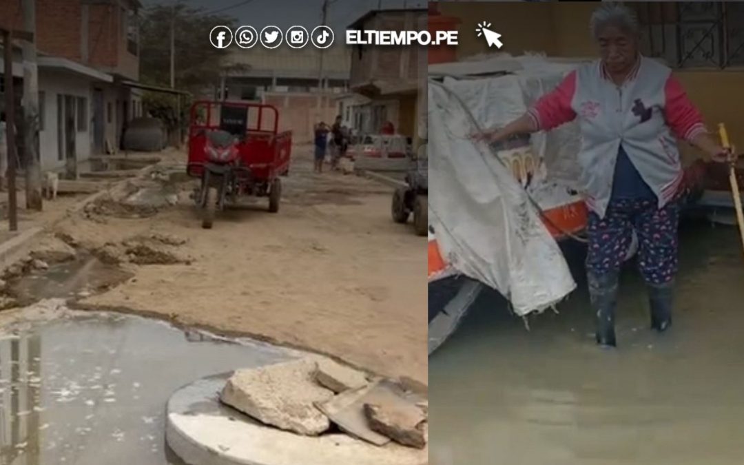Aguas negras inundan las calles y viviendas en Talara