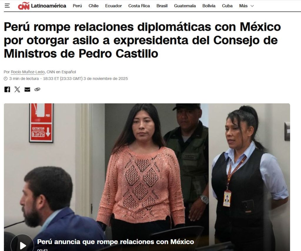 Perú y México rompen relaciones diplomáticas