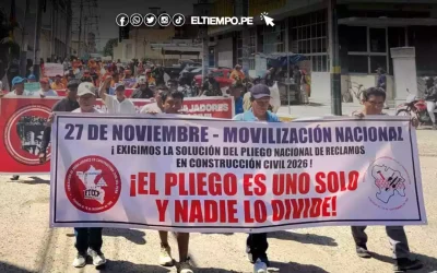 Construcción civil advierte paro nacional de las obras