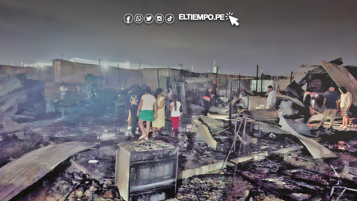 Voraz incendio destruye viviendas de tres familias