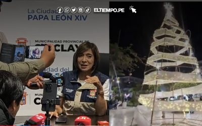 Alcaldesa de Chiclayo se pronuncia tras polémica con árbol navideño: «Aún no estaba terminado»