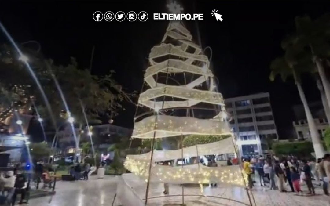 Chiclayo: Árbol navideño genera críticas y cuestionamientos a la gestión municipal